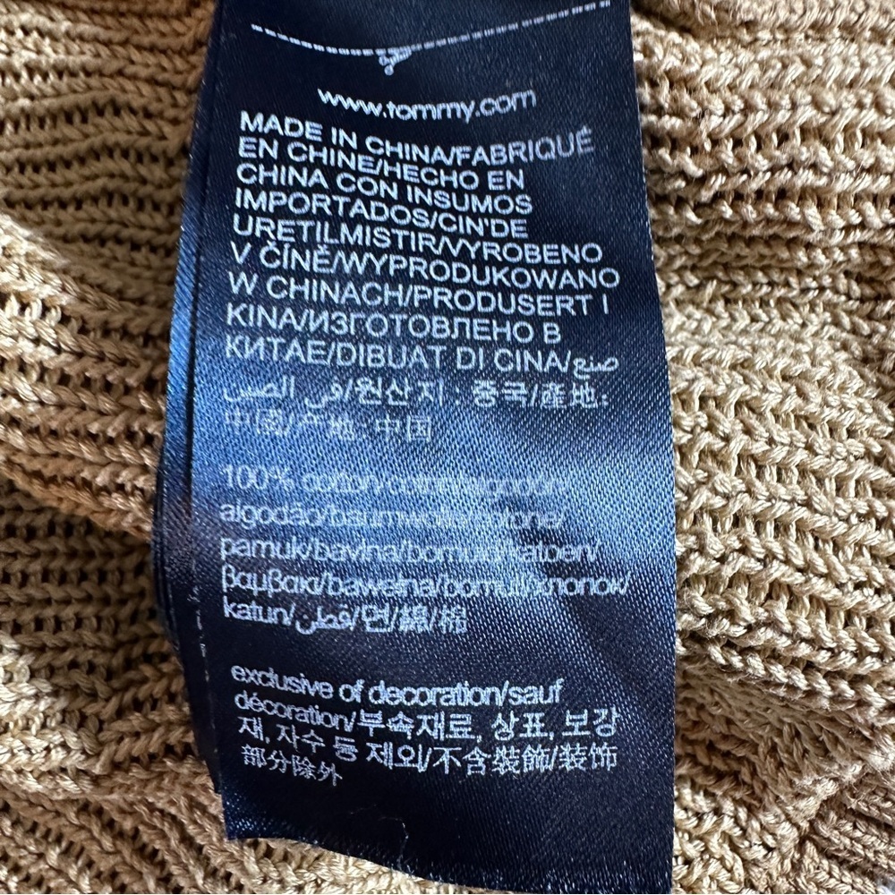 Tommy Hilfiger Monogramed Relaxed Fit Beige Knit Cardigan Sz 3X - Picture 11 of 15